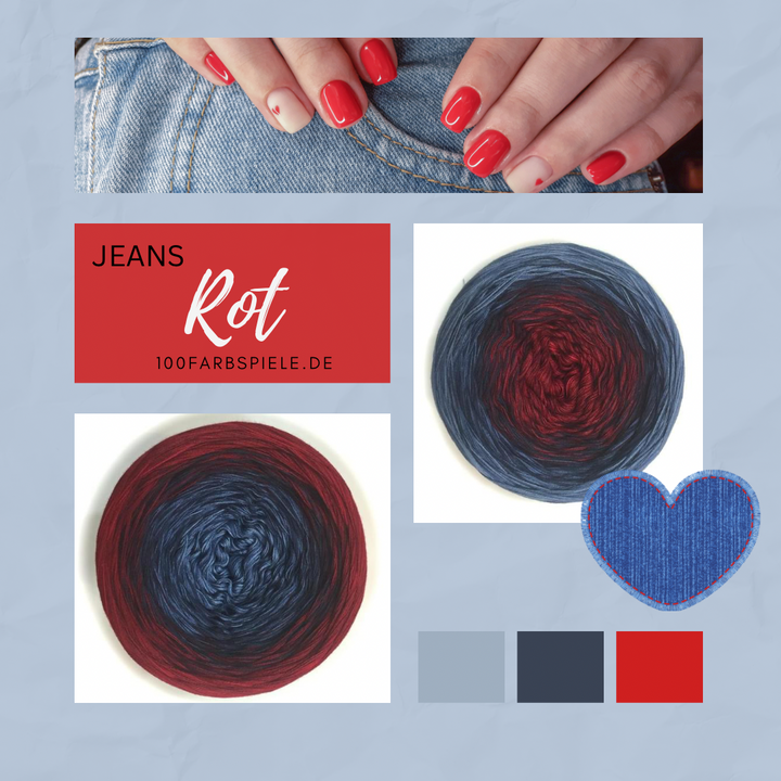 100 jeux de couleurs jean classique et PREMIUM rouge