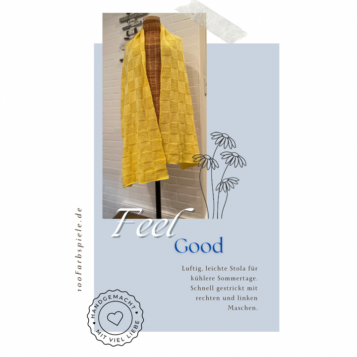 KIT Tricot pour l'étole « Feel Good » en 14 coloris Classic&amp;PREMIUM 