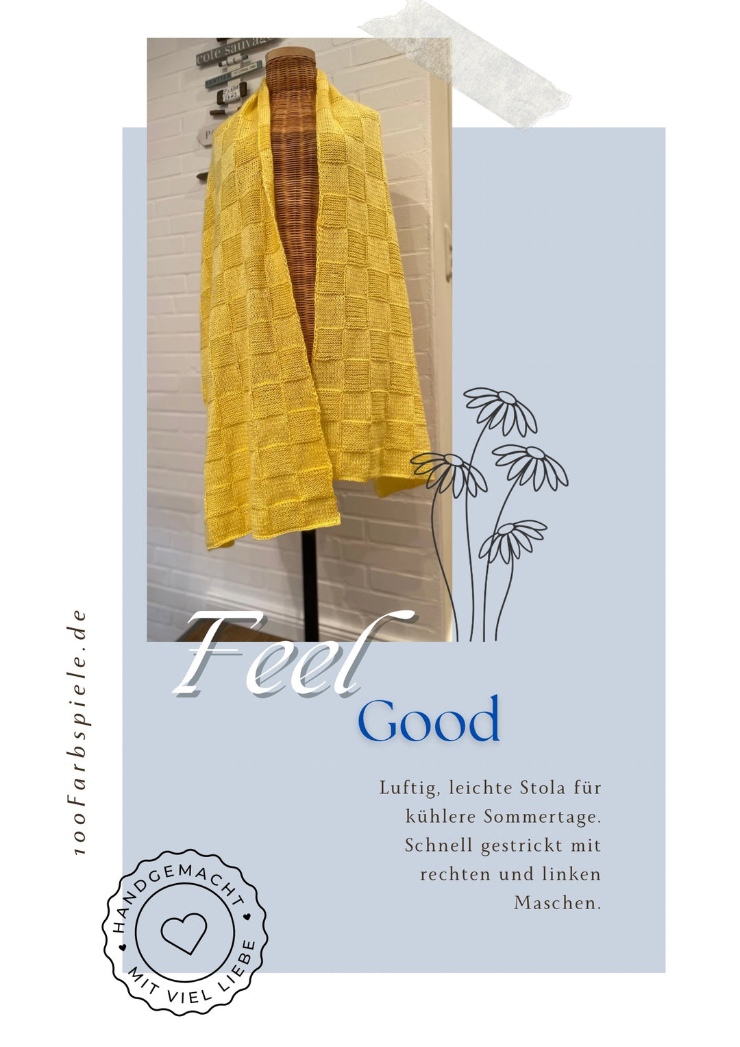 KIT Tricot pour l'étole « Feel Good » en 14 coloris Classic&amp;PREMIUM 