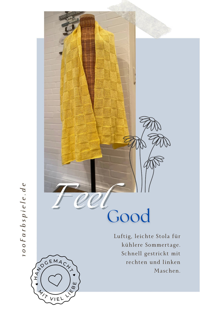 Knitting KIT for the stole "Feel Good" in 14 colors Classic&amp;PREMIUM 