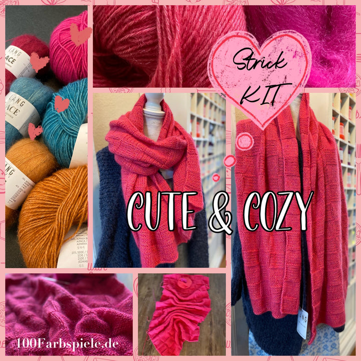 The knitting KIT for the scarf-stole * Cute&amp;Cozy * - with instructions